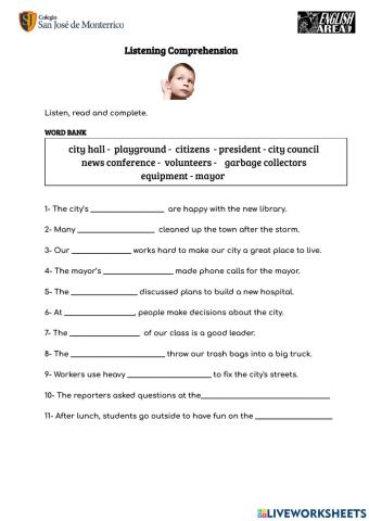 Listening 2  Vocabulary about cities