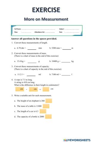 More on measurements