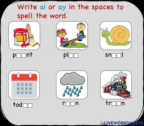 Ai and ay words