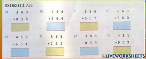 CLASS 3- ADDTION WITH REGROUPING