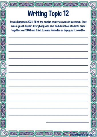 Writing 12 for 6th Grades