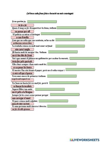 Locucions i frases fetes