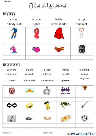 Superheroes accessories