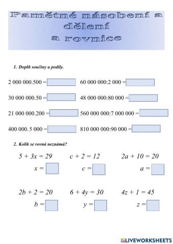 Násobení a dělení