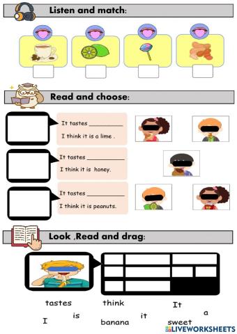 Listen and match ,read and choose then drag