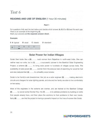 CAE Test 6 R&U P1 ADAPTED