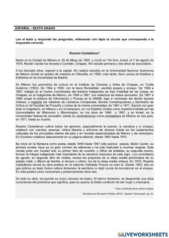 Comprensión lectora II