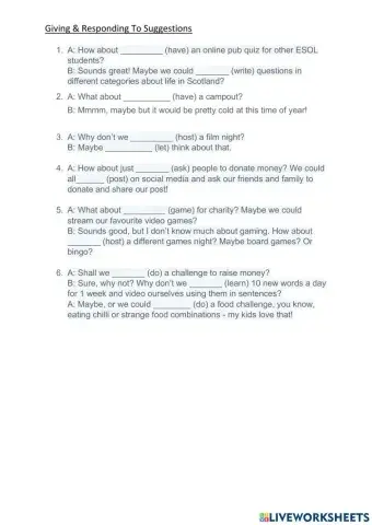 Make and Respond to Suggestions