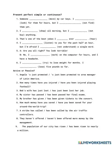 Simple, Continuous or Passive?