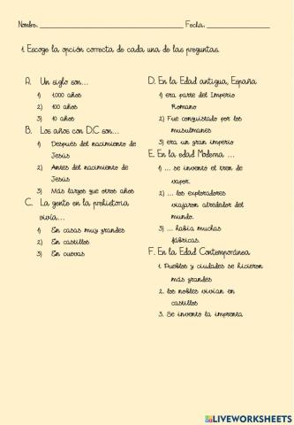 Etapas de la Historia