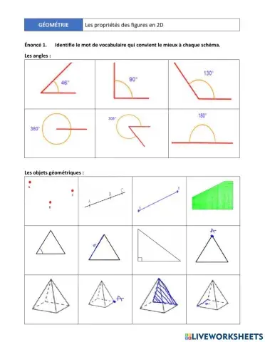 Vocubulaire géométrique de base
