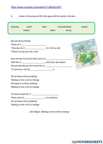 Environment- listening comprehension of a song