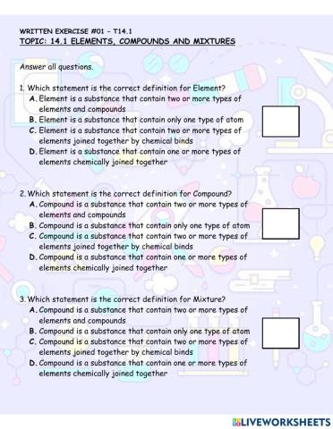 Element, compound and mixture