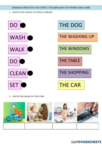 Money and jobs vocabulary