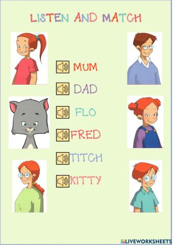 Match the characters (Incredible Englis Starter)