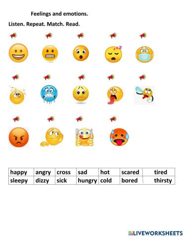 Feelings and emotions. Vocabulary.