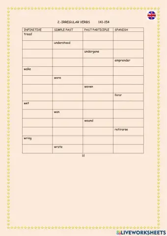 Irregular verbs-141-154