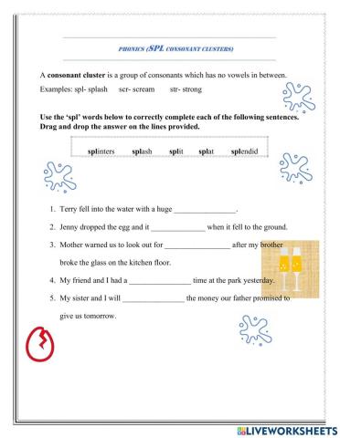 Phonics SPL Consonant Clusters