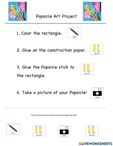 Art worksheet for Popsicle
