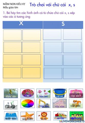 Trò chơi với chữ cái x, s