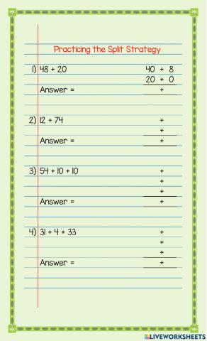 Practicing the Split Strategy 4