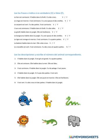 Les animaux sauvages