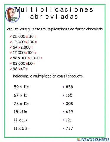 Multiplicaciones abreviadas