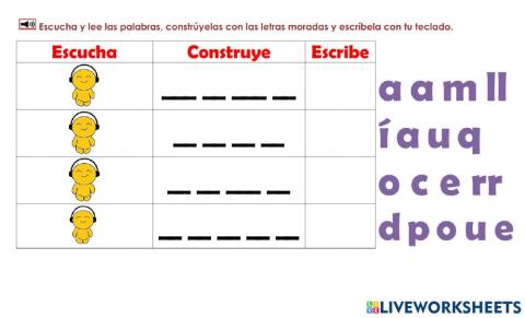 1st Grade: Escucha, construye, escribe 3
