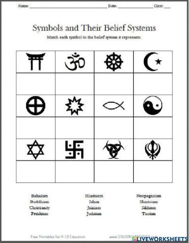Els símbols de les religions i altres de caire religiós PROVA