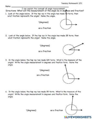 Tuesday Homework 2-11 (Angle Measurement -4)
