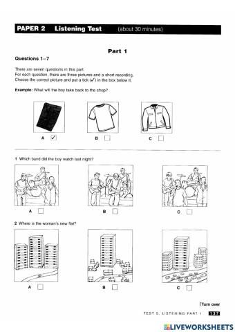 PET Listening Part 1 (Guided)