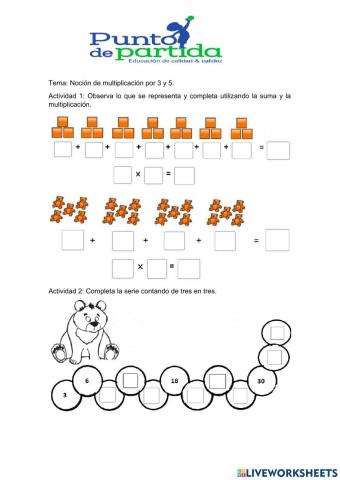 Noción de multiplicación