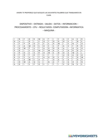 Sopa de letras informaticas