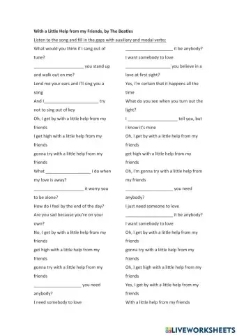 Song: With A Little Help From My Friends