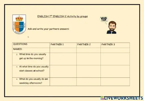 In on at speaking activity