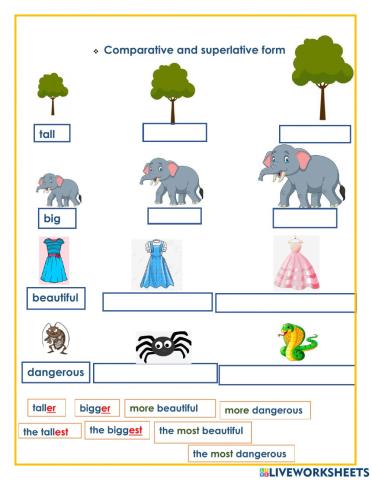 Comparative and superlatives