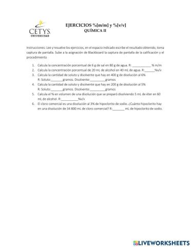 - masa y - en volumen