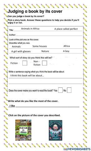 Fiction and non-fiction book cover