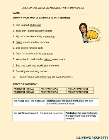 Conventions, gerunds and participles