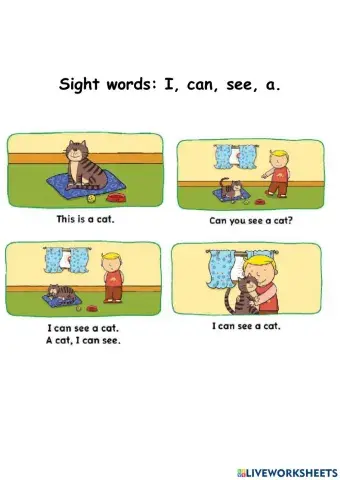 Sight words I, can, see, a
