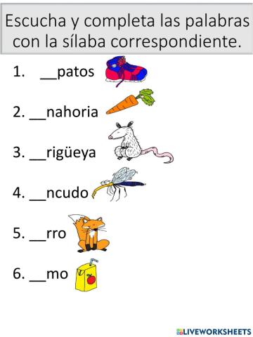 Vocabulario de la letra Zz