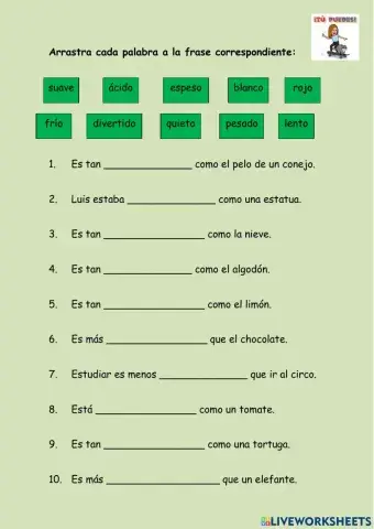 Relacionar palabras con frases