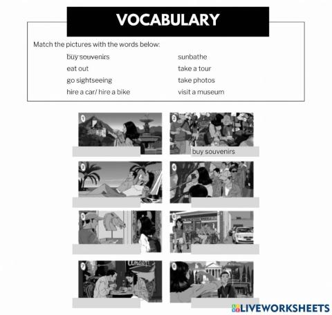 Vocabulary - holidays