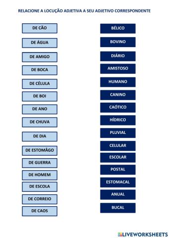 Arraste e solte - Locuções adjetivas