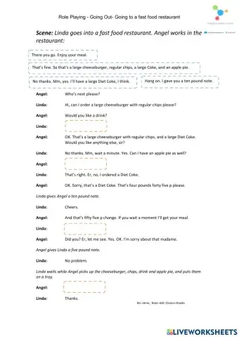 Role Play 1-Food-At a fast food restaurant