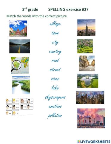 Spelling matching practice