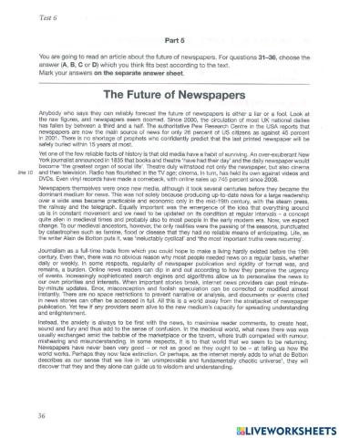 Cae test 6 reading part