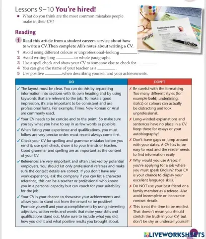 Reading comprehension