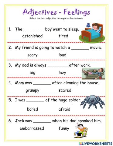Adjectives Feelings
