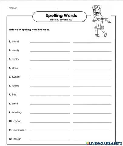 Write twice e-4 6th grade